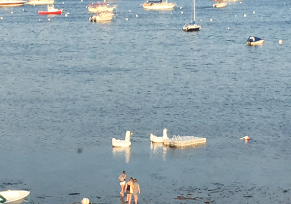 Waterfront 3+ Bed, 2 Bath Apartment. Includes waterfront balcony with seating for 4, fully stocked kitchen, full dining room seating for 8, full living room with harbor and beach views, media room with fireplace, air conditioning and heating, WiFi, iHome, Comcast TV/DVD.